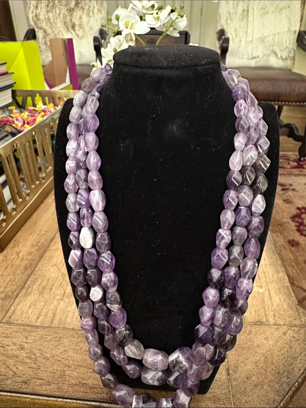 Jay King Multi-Strand Amethyst-Tone Faceted Bead Necklace